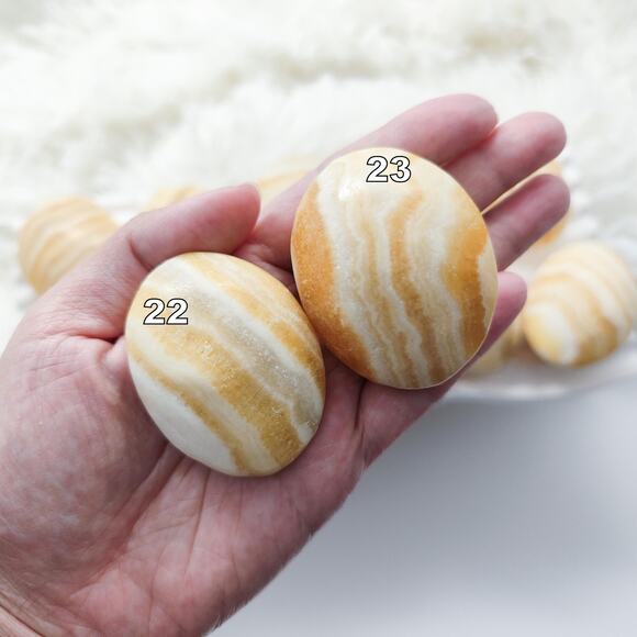 You Choose Orange Calcite Palm Stone - Picture 10 of 10